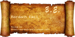 Berdach Emil névjegykártya